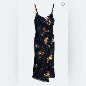 Floral Navy Knit Wrap Dress